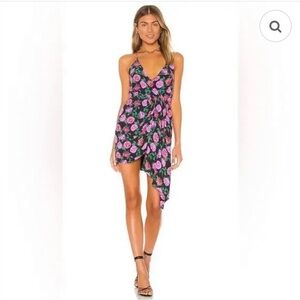 Lovers + Friends Black and Purple Floral Mini Dress